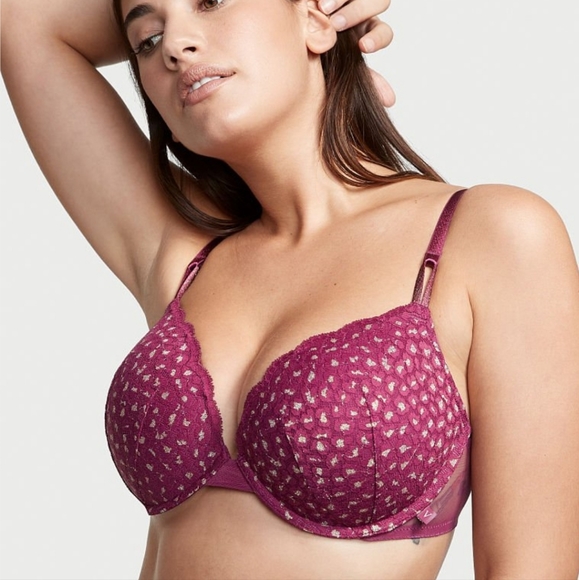 Victoria's Secret Other - VICTORIA'S SECRET Sexy Tee Push-Up Leopard Lace Bra